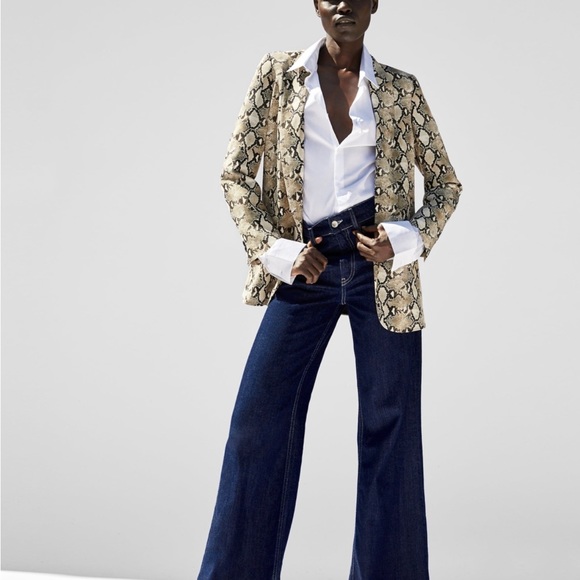 ZARA Basic small snakeskin blazer womens beautiful and sharp - Picture 4 of 11